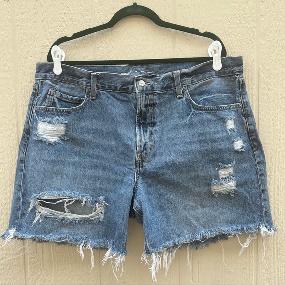 Old Navy High Rise Slouchy Straight Darla Jean Shorts Size 16 Distressed Jeans - Picture 15 of 15